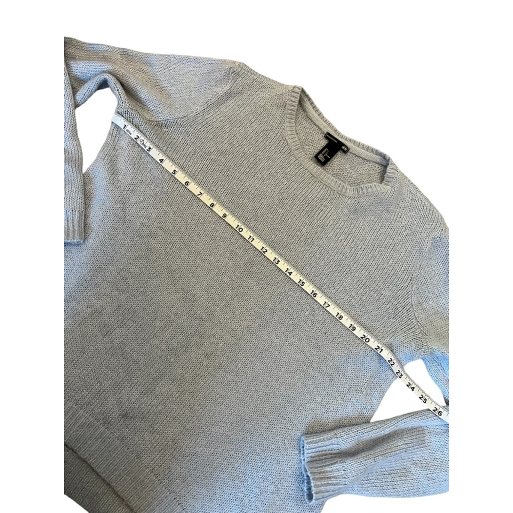 H&M Blue Mohair Blend Long Sleeve Knit Pullover Crew Neck Knit Sweater L - Picture 7 of 9